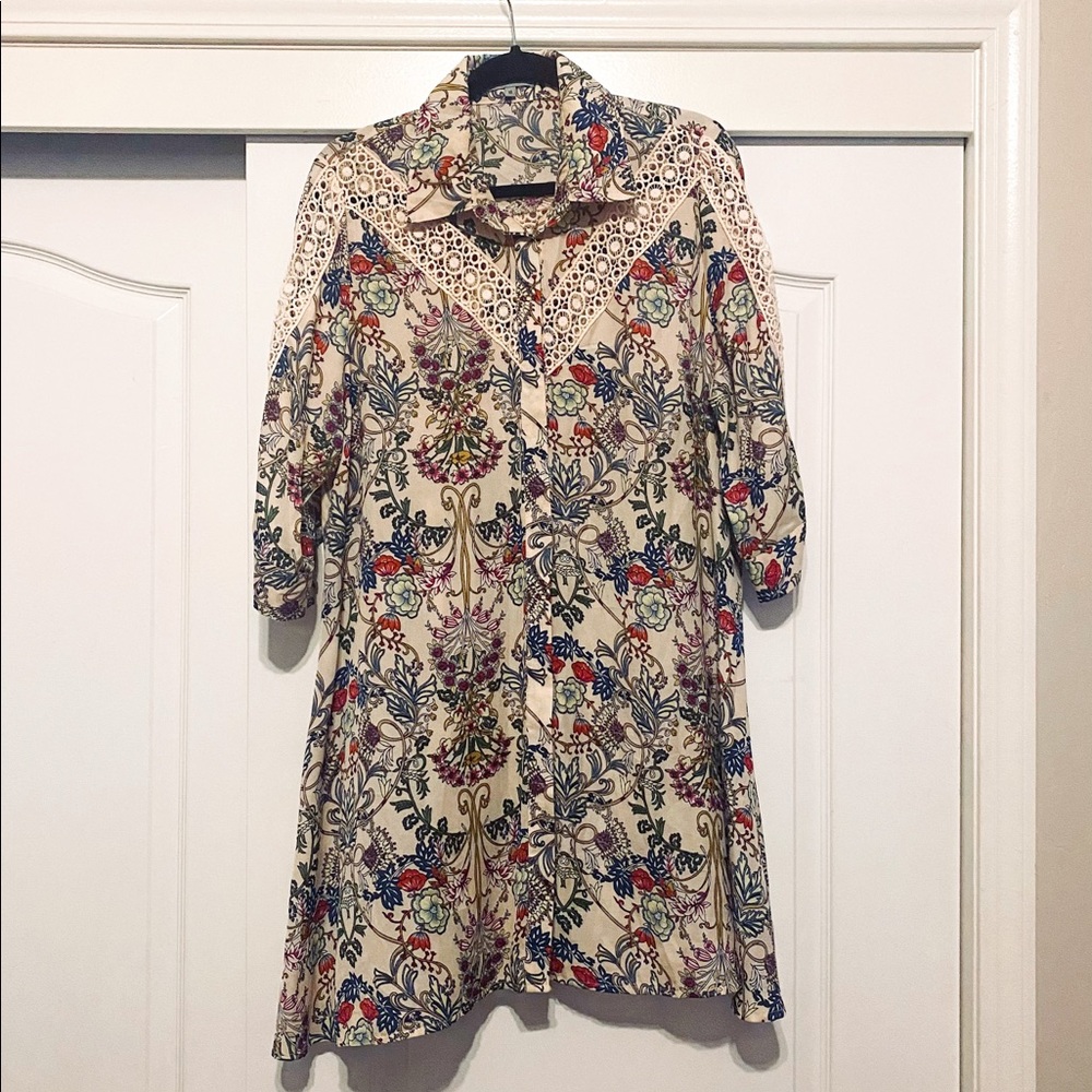 Alice & You Lt. Pink Flowy Button Down Shirt Dress